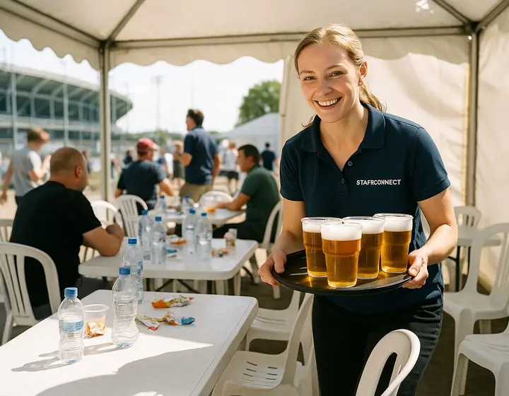 Servicekräfte von StaffConnect im Cateringbetrieb auf einer Veranstaltung in Berlin